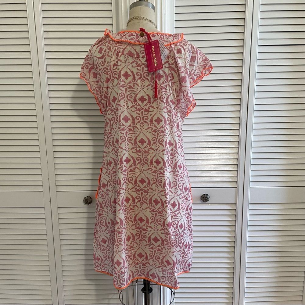 PLACE DU SOLEIL, PINK FRILLY DRESS SZ-M NWT! - Picture 8 of 9